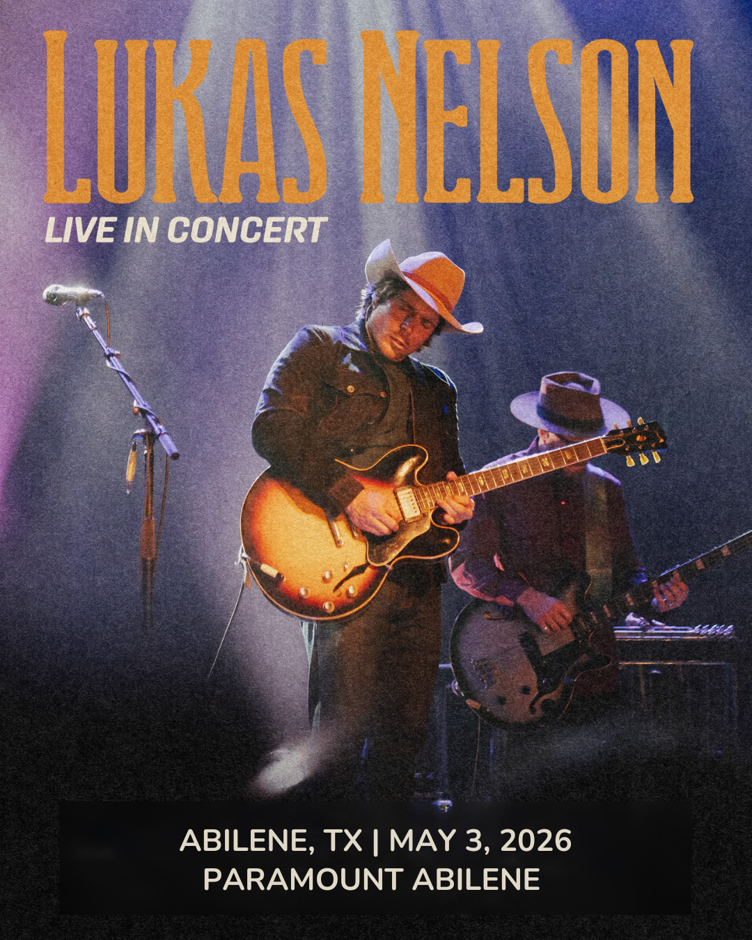Lukas Nelson 2026 live concert poster